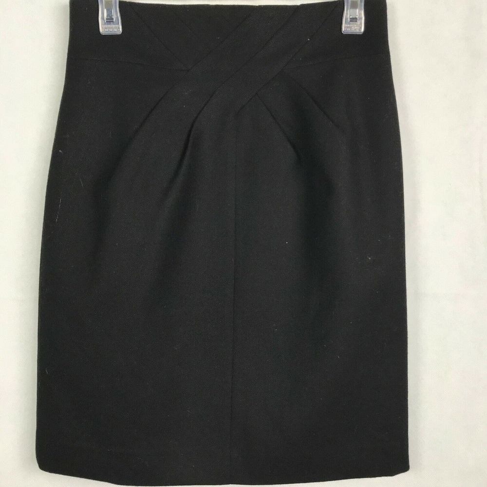 Robert Rodriguez Skirt Womens Sz 8 Black Wool Pleated Pencil Lined